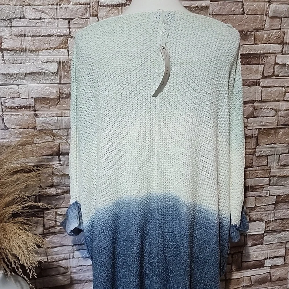 SHE+SKY Gradient Blue and Cream Sweater Brand New